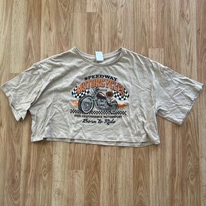 Motorcycle Graphic Crop Top